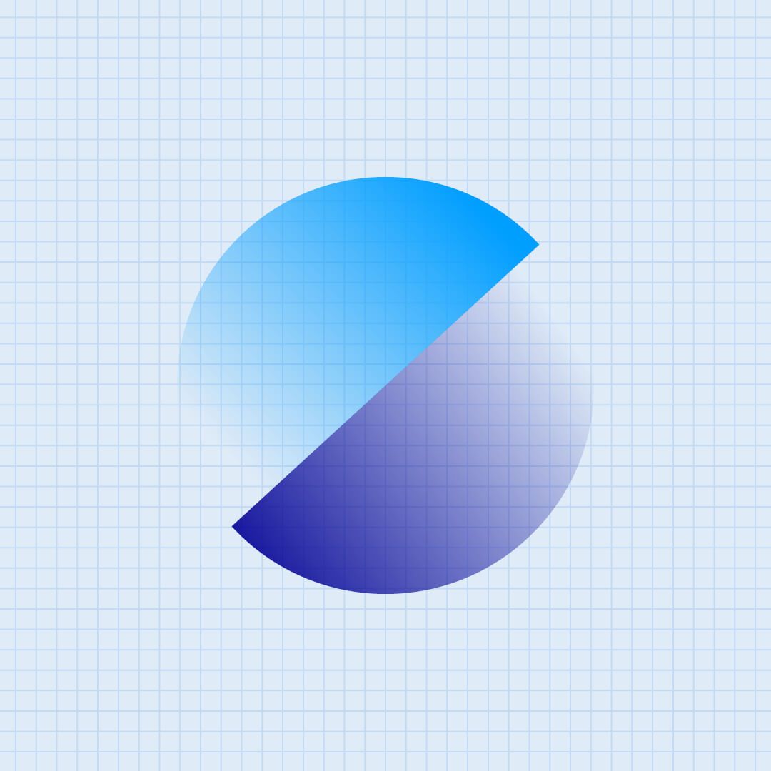 Split circle representing managed AWS and Azure cloud