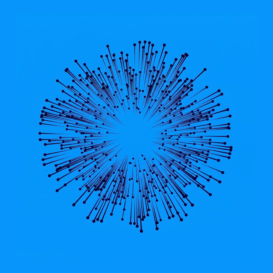 Abstract radiating network representing speed, intelligence and scale